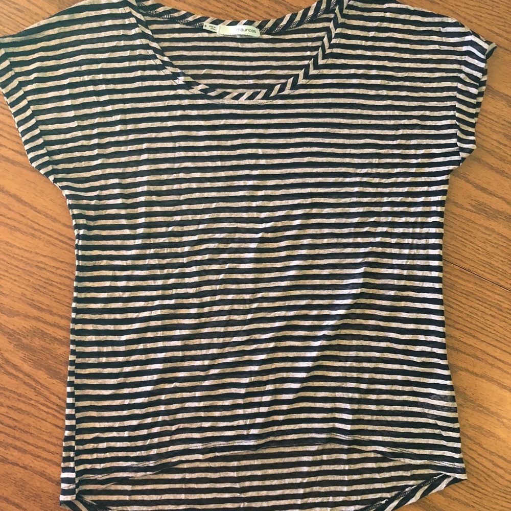 On TrEnD! Maurice’s Navy Blue Striped high/low top